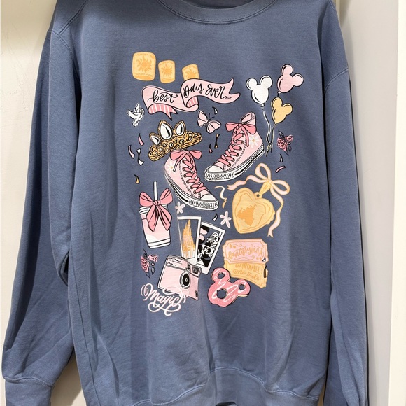 Comfort Colors Tops - Brand New Without Tags Best Day Ever Disney Inspired Sweatshirt - Unisex Medium